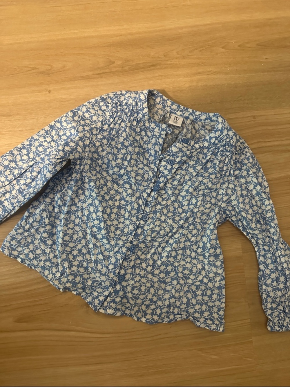 GAP Blue & White Floral Button-Front Top